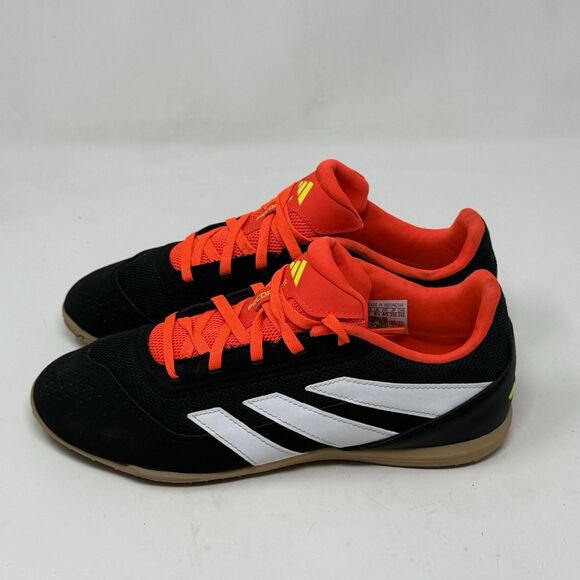 Adidas Predator Club Indoor Sala Soccer Shoes Mens 7 Black Solar Red Sneakers - Picture 4 of 16
